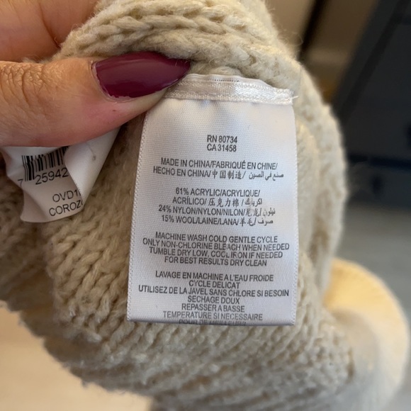 BCBG cream cable short sleeved sweater sz M - Picture 4 of 4